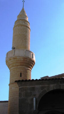 The minaret at the Iplik Pazari mosque, Nicosia, North Cyprus