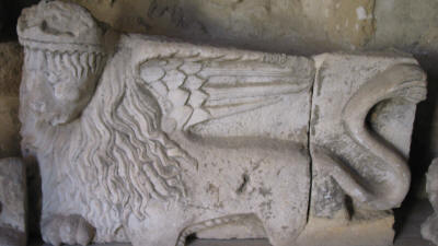 The lion of St Mark on display at the Lapidary museum, Nicosia, North Cyprus