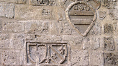 Venetian coats of arms on the wall of the Latin Archbishopric Palace, Nicosia, North Cyprus