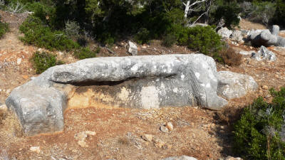 Two infinished statues near Dipkarpaz, North Cyprus