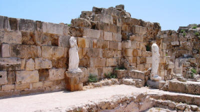 Statues at the ancient city of Salamis, near Famagusta, north cyprus