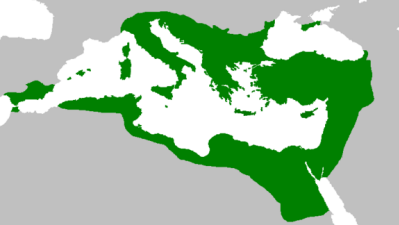 The Byzantine Empire at its greatest extent