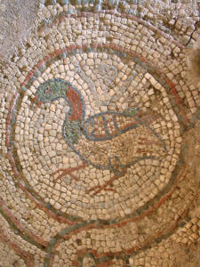 A bird mosaic at Soli, near Lefke, North Cyprus
