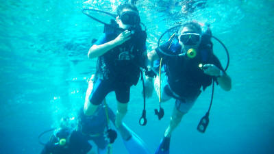 SCUBA diving lessons at Escape Beach, near Kyrenia, North Cyprus