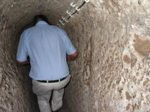 Narrow tunnels and steps at the underground city