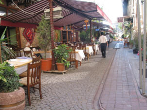 Pavement cafes expanding into the road