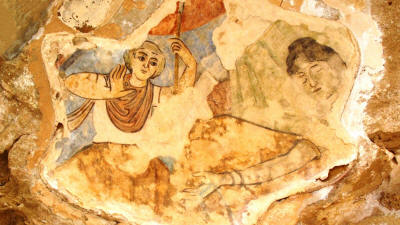 Hylas and the water nymph at the Roman baths, Salamis, near Famagusta, North Cyprus
